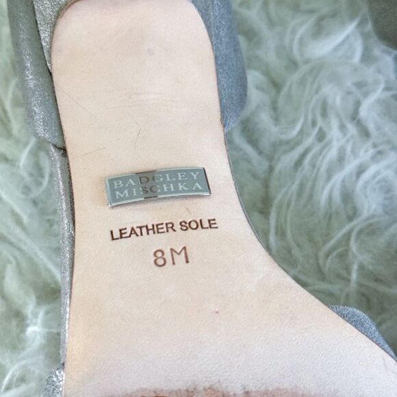 Badgley Mischka Gunmetal Silver Embellished Heels | Size 8 - Picture 8 of 10